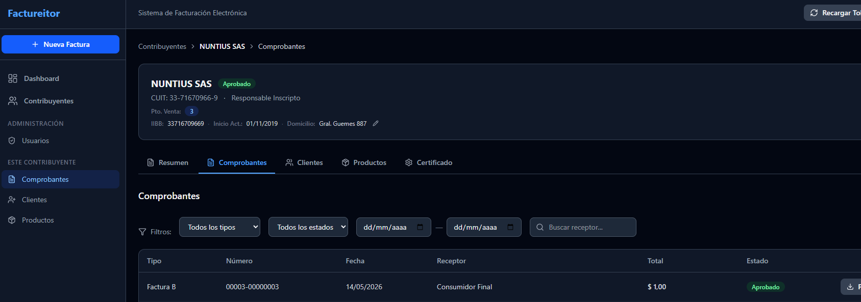 Factureitor preview